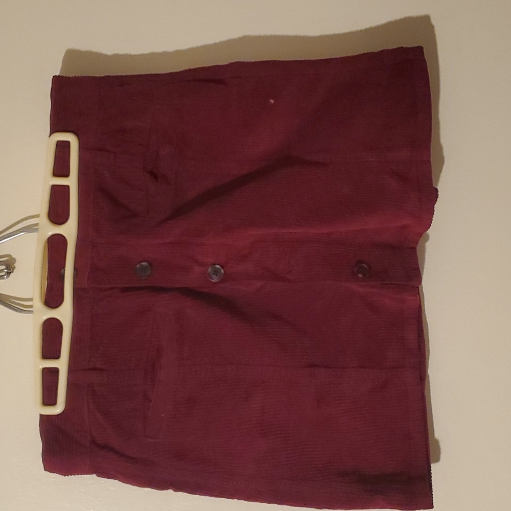 Burgundy Corduroy Skirt